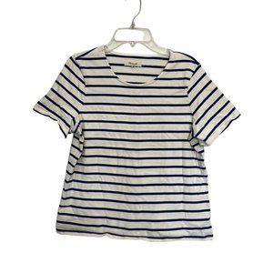 MADEWELL T-Shirt Size S Striped Short Sleeves 100% Cotton Women’s Top